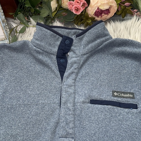 Columbia Blue Gray Quarter Snap Fleece Pullover - Picture 4 of 10